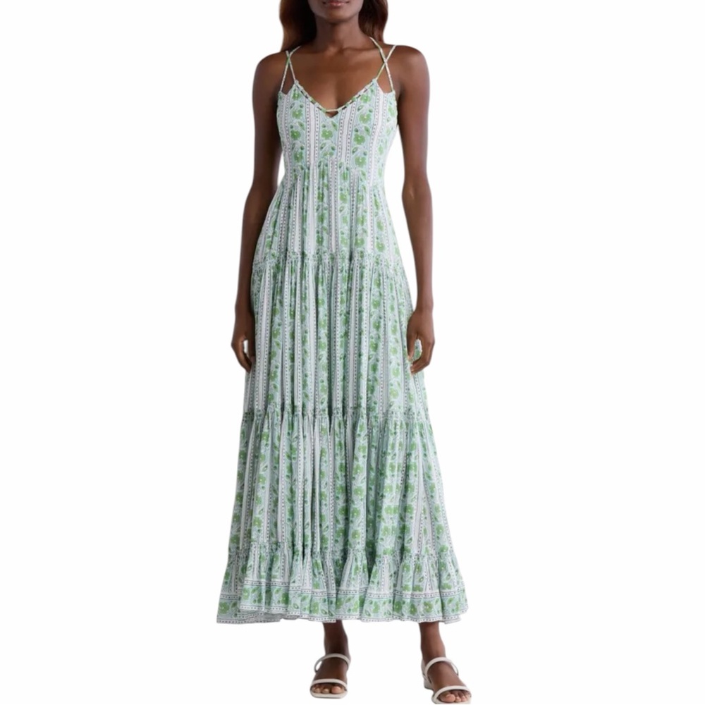 NWT Alicia Bell Scarlett Tiered Cover-Up Maxi Dress in Size Medium *Flawed